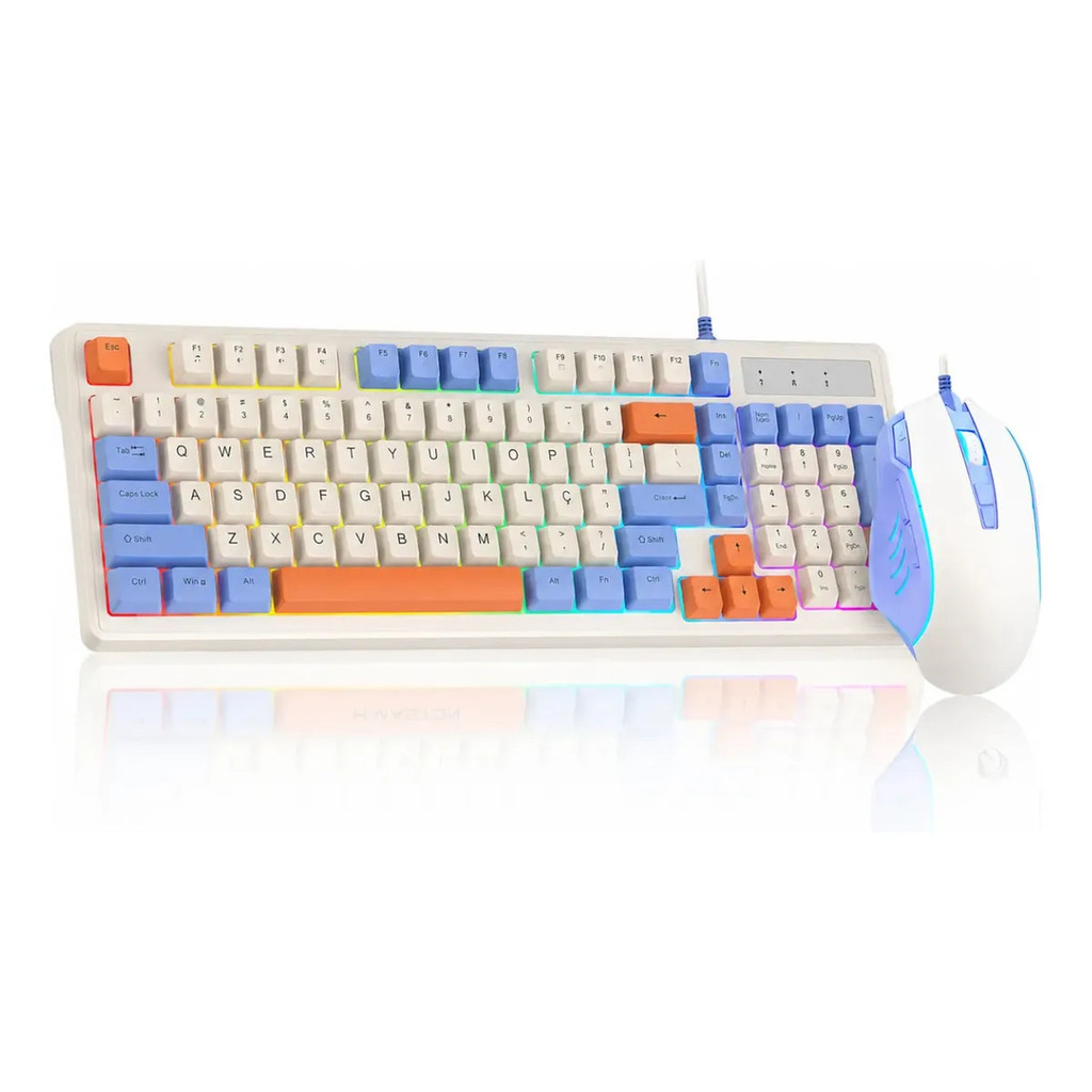 Teclado E Mouse Kit Gamer Ergonomico Rgb Tablet Pc Notebook