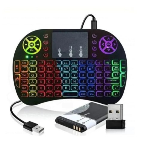 Mini Teclado RGB  Controle Sem Fio Para Smart Tv Tv Box Pc tablet e video games