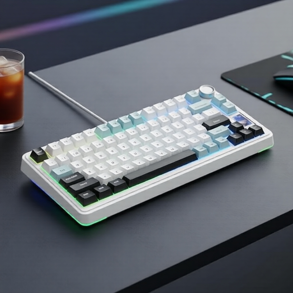 Teclado Mecânico Sem Fio Tri-Modo 2.4G/Bluetooth AULA S75Pro, Gasket, Troca Total de Teclas, RGB, para Jogos e Tablet