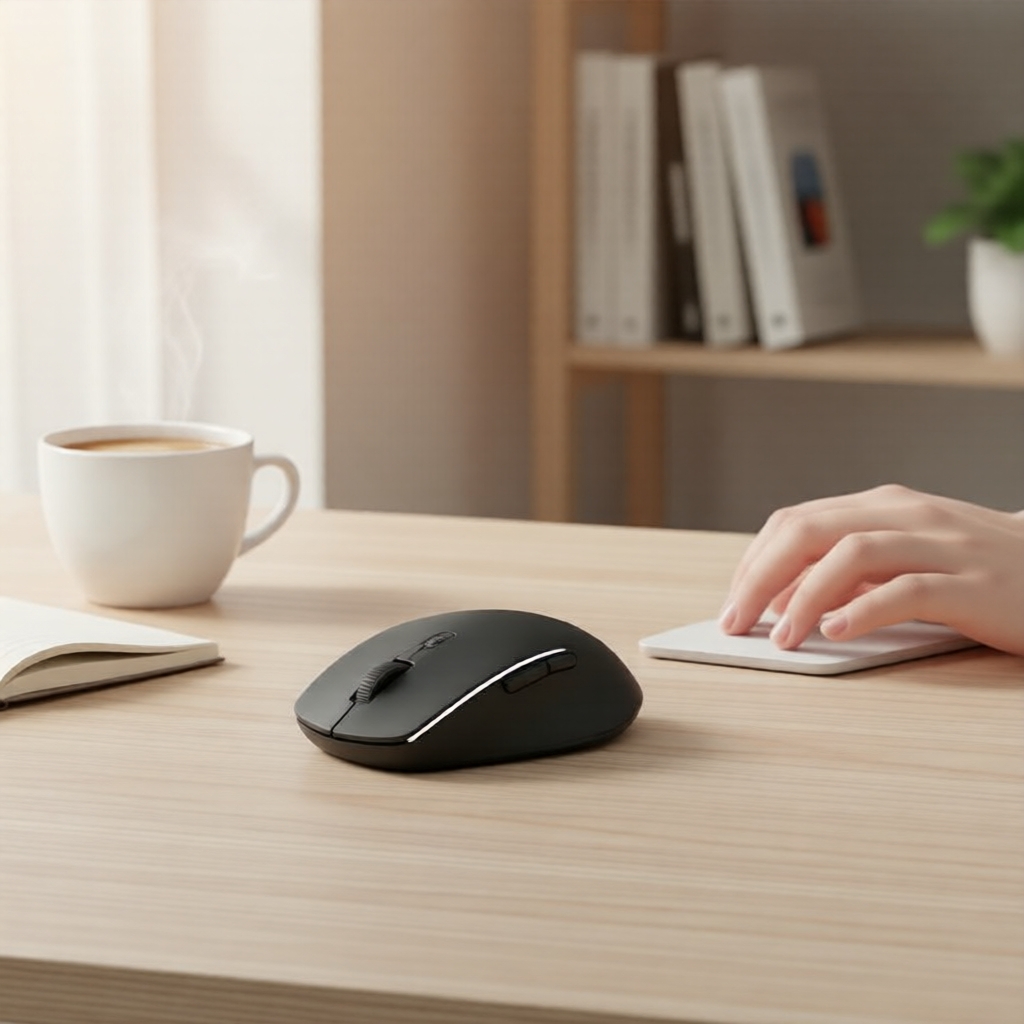 Mouse Vertical Sem Fio JOMAA Silent 4000DPI RGB Retroiluminado 2.4G+Bluetooth 5.0 Dual Mode para Desktop/Tablet/Laptops