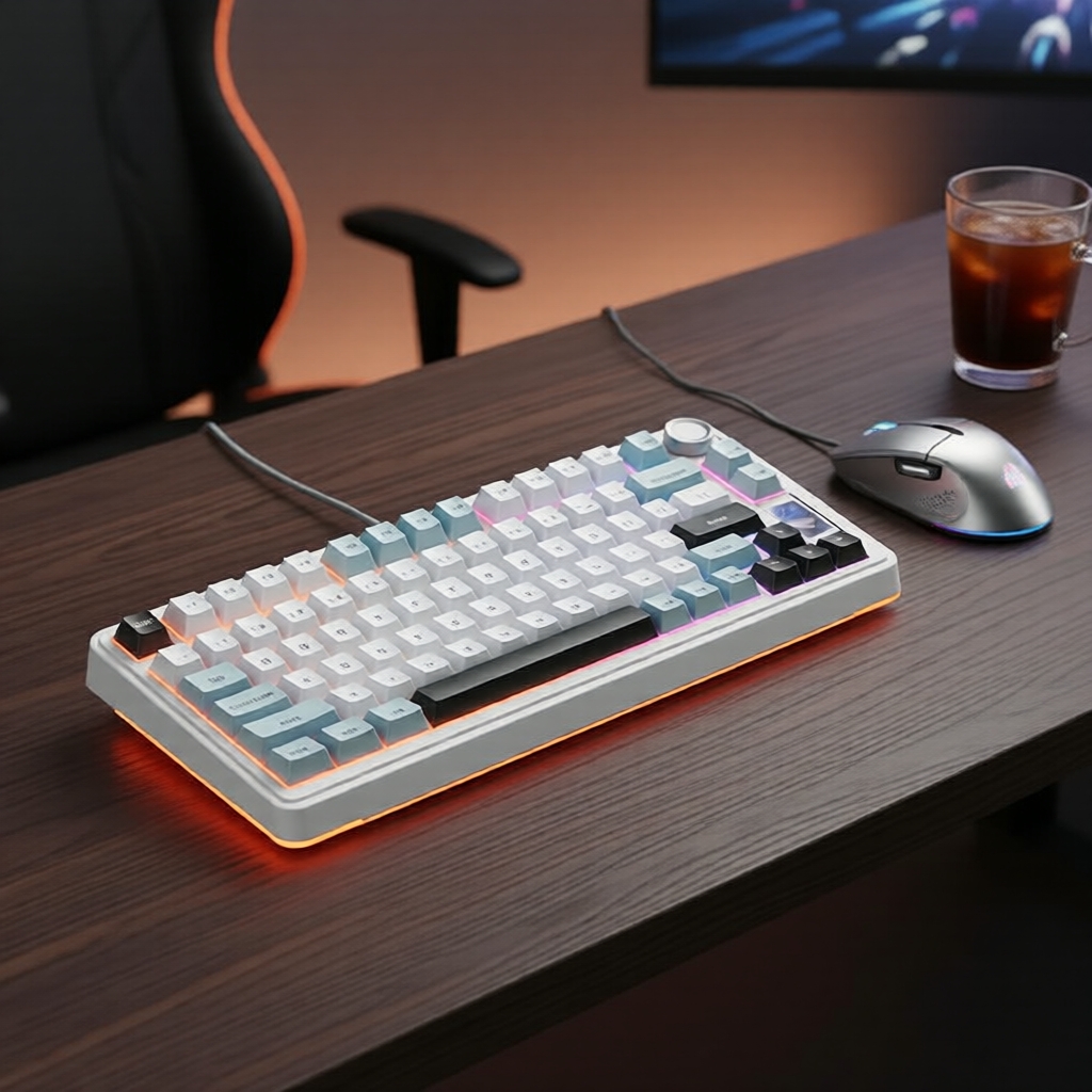 Teclado Mecânico Sem Fio AULA S75Pro, 2.4G/Bluetooth, Gasket, Troca de Teclas Quentes Completa, RGB, para Tablet e Jogos