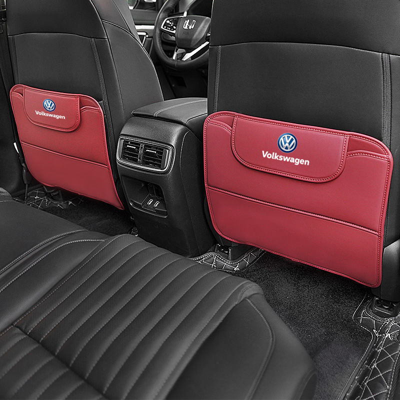 Volkswagen Leather Car Seat Back Protector Cover Anti Kick Pad With Storage Bag High Quality Waterproof Wear Resistant D