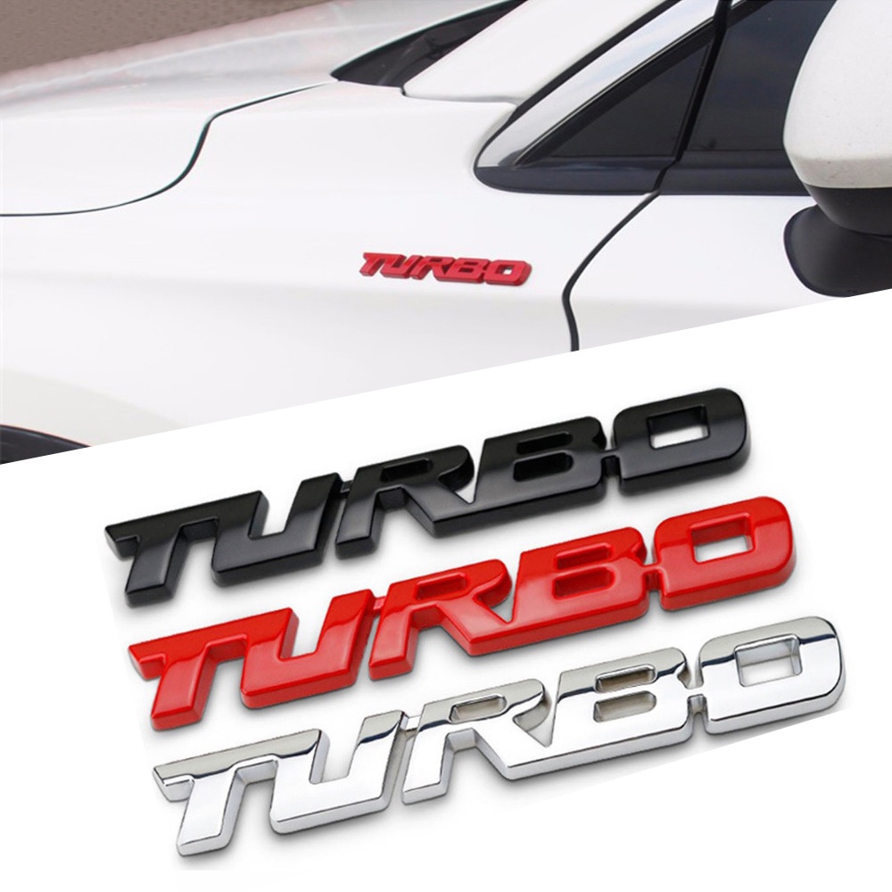 1 Pcs 3D Metal Turbo Car Sticker Waterproof Emblem