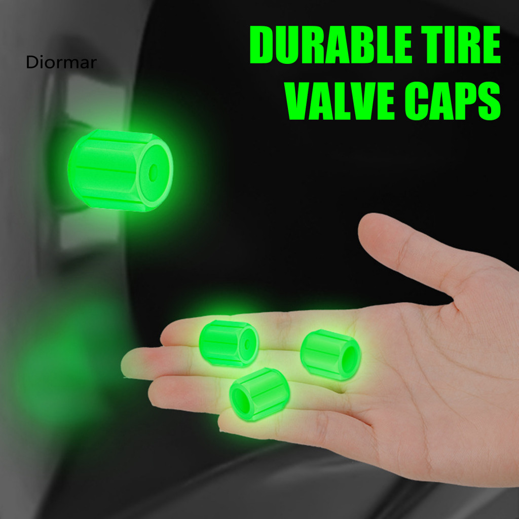 Fluorescent Tire Stem Covers Glow-in-the-dark Valve Caps Glowing Waterproof Car – Glow the Dark Night Safety Lights Un