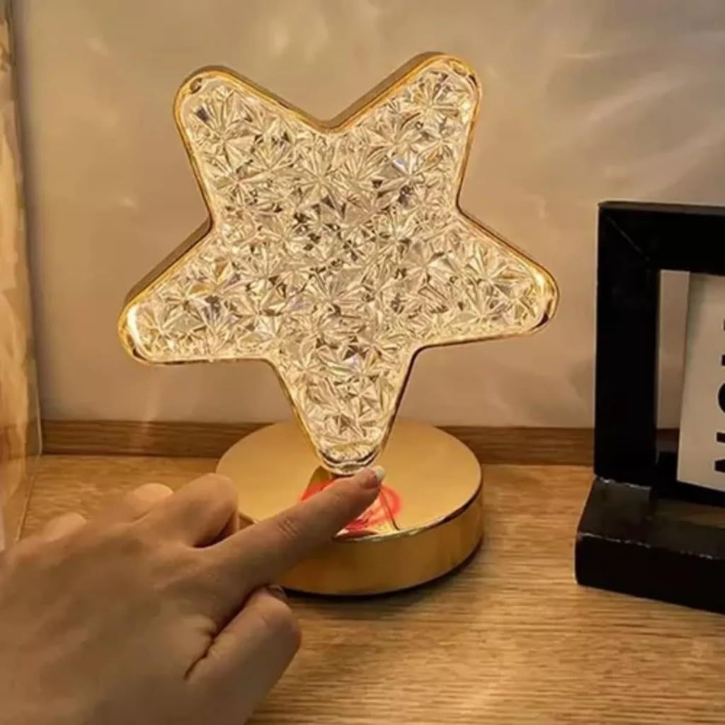 Abajur LED Recarregável USB com Luz Quente e Mista para Quarto e Decoração