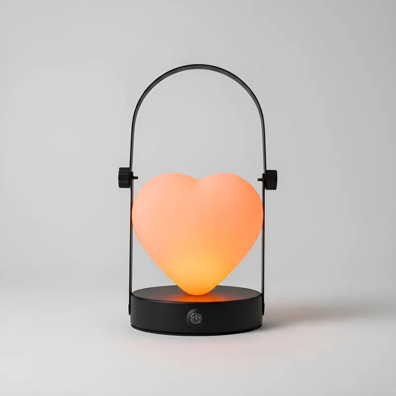 Luminária Led Mesa Coração Abajur Usb Decoração Metal Enfeite Lampião Cabo Recarregável