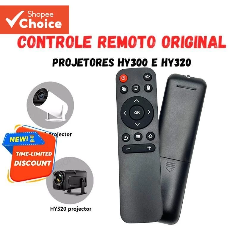 Novo Controle Remoto Universal Original Portátil para Projetor com Função de Mouse, Compatível com HY300, HY300Pro e
