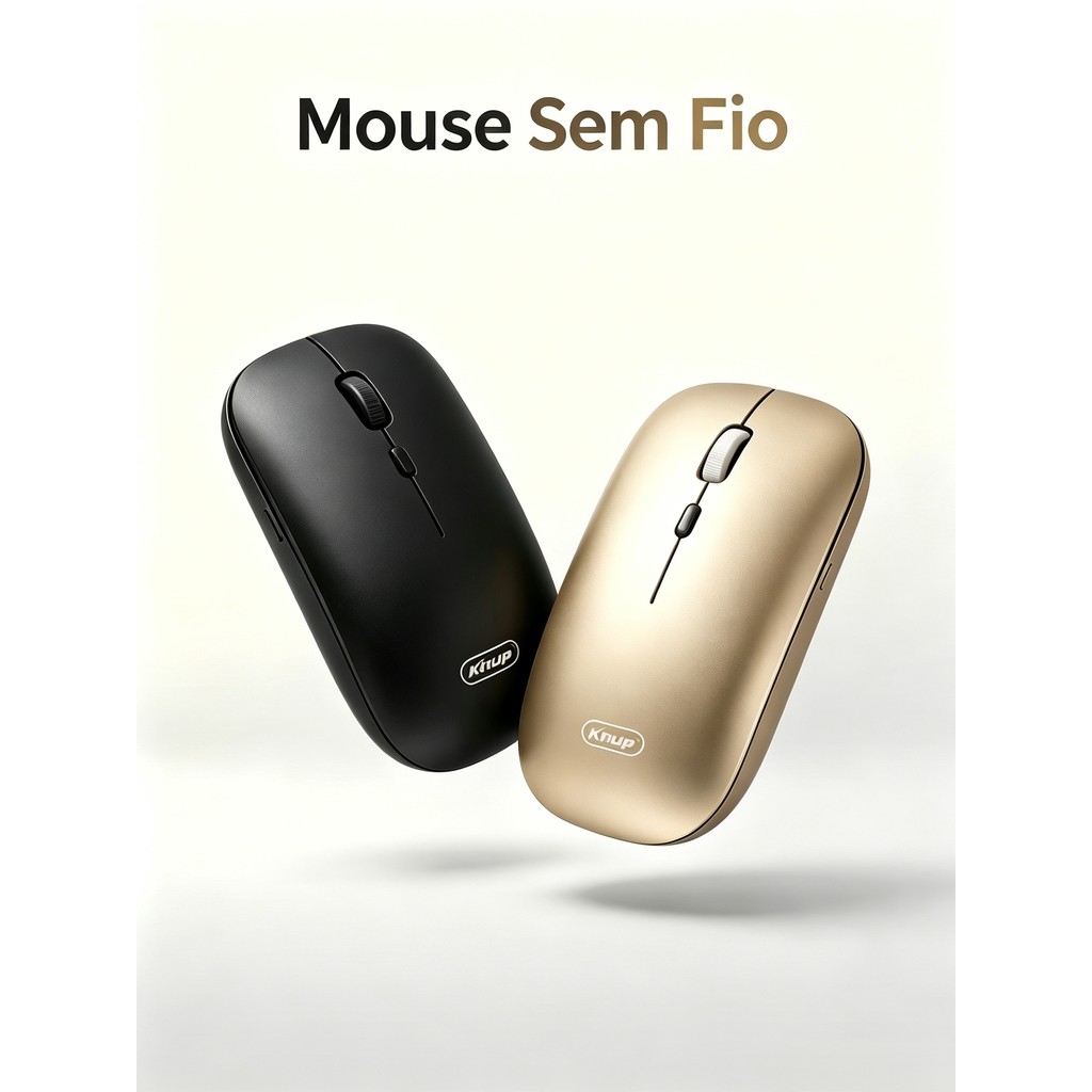 Mouse Sem Fio 2.4G Recarregável USB Design Ultrafino Silencioso Ergonomia Portátil Receptor Compacto