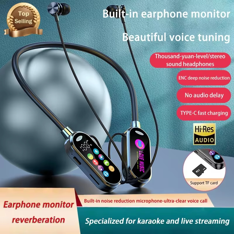 P32 Tela HD Bluetooth 5.4 TWS Fones De Ouvido Sem Fio Neckband MP3 Alta Fidelidade Estéreo Magnético À Prova Dwaterproof