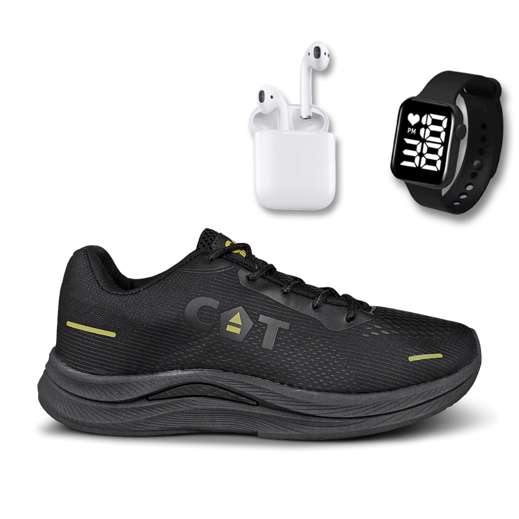 Kit Tênis Esportivo Unissex + Fone Bluetooth + Relógio Digital Fitness Conforto e Performance
