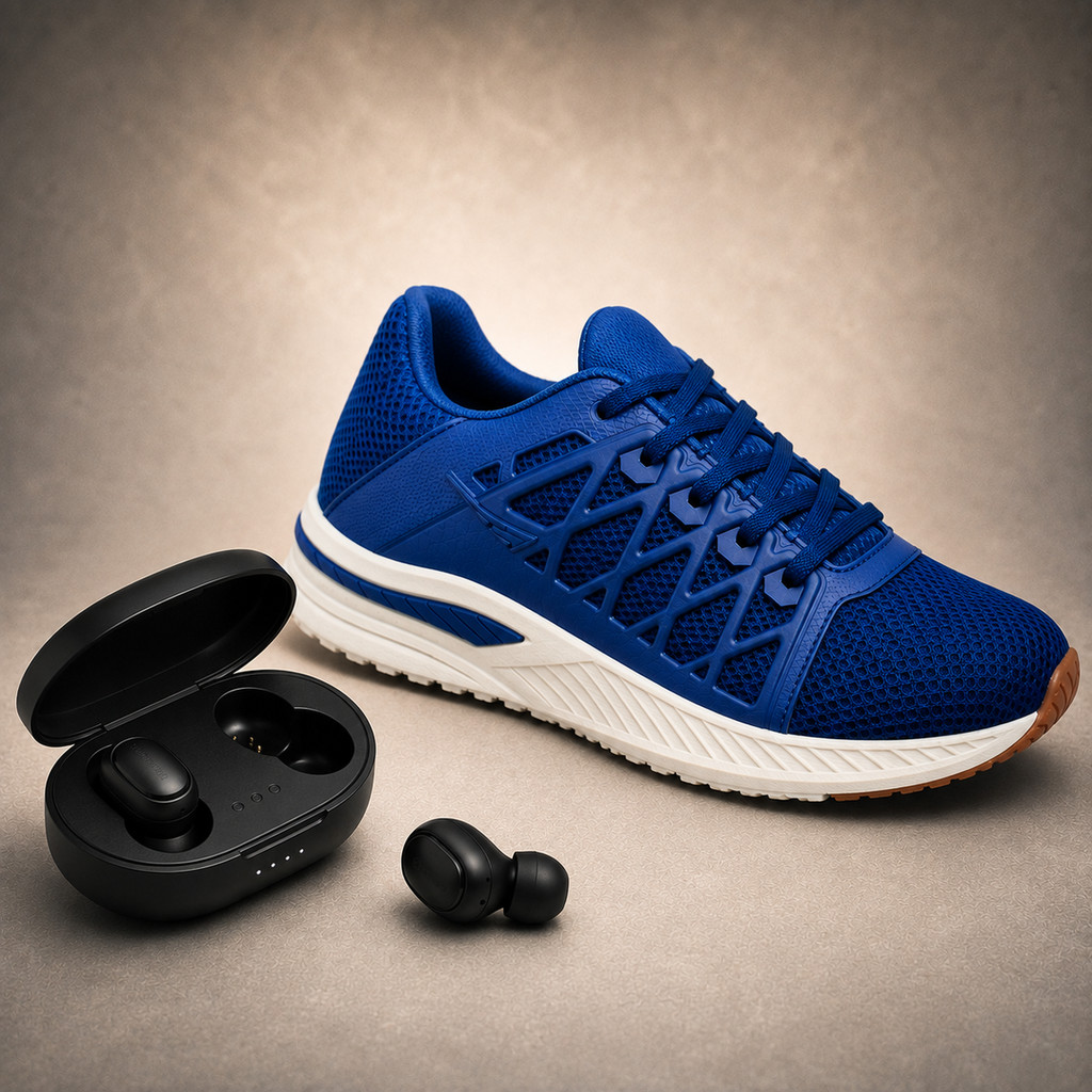 Tênis Academia Corrida Caminhada Running Unissex Macio + Fone Bluetooth
