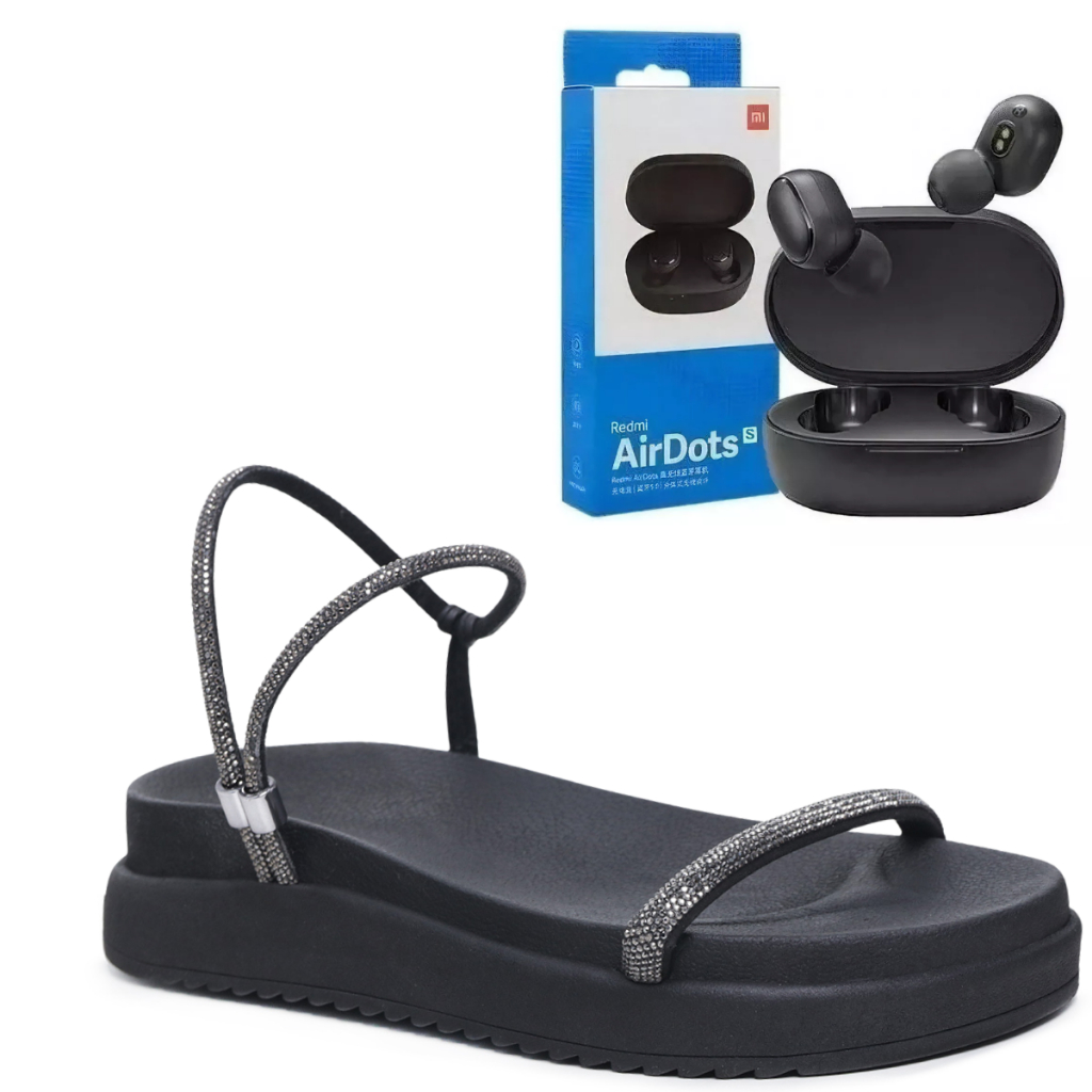 KIT PAPETE FEMININA STRASS + FONE DE OUVIDO BLUETOOTH