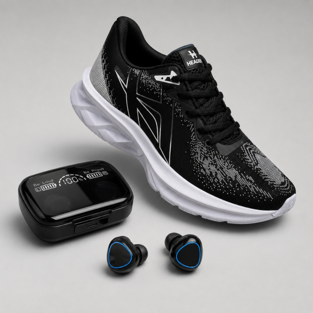 Kit Tênis Masculino Fone Bluetooth Promoção Presente Dia dos Pais Envio Imediato Confortável Alta Qualidade Powerbank