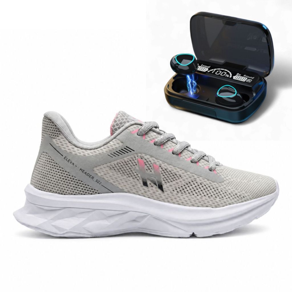 Tênis Feminino Academia Fone Bluetooth Alta Qualidade Carregador Portátil Confortável Casual Caminhada
