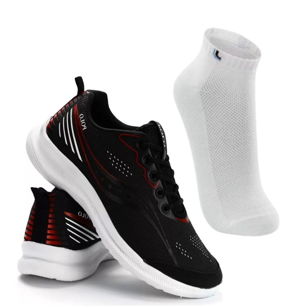 Tênis Masculino Polo Academia Caminhada Leve brinde meia