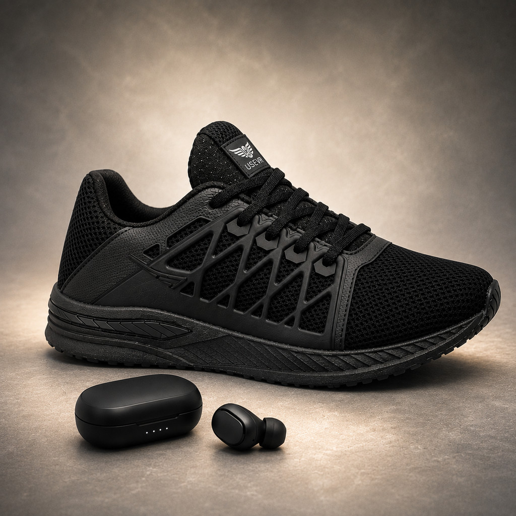 Tênis Academia Corrida Caminhada Running Unissex Macio + Fone Bluetooth