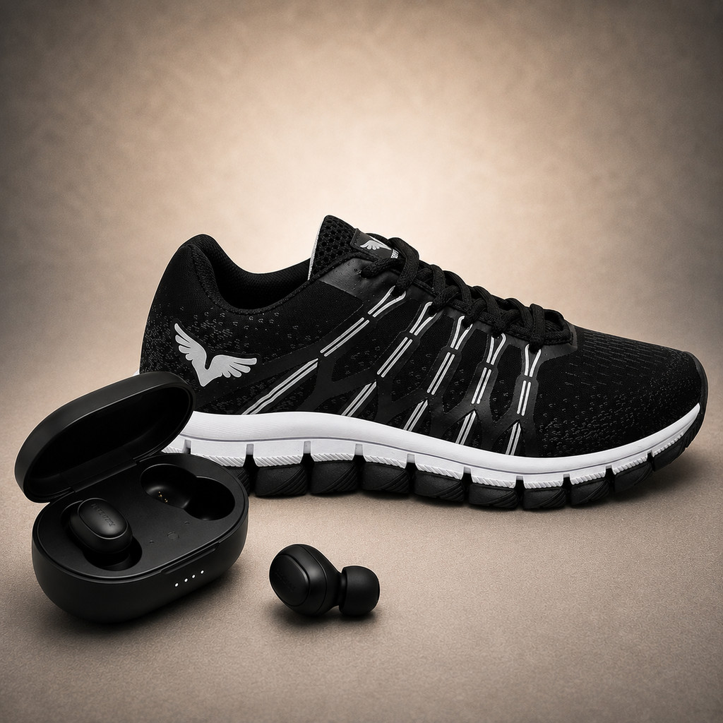Tênis Unissex Academia Treino Running Esportivo Macio + Fone Bluetooth