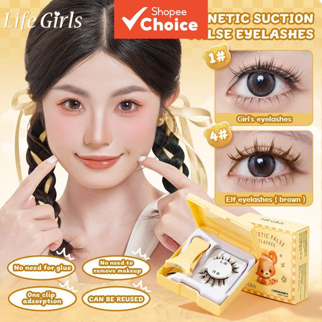 Cílios Postiços Magnéticos para Meninas da Life Girls, com Sensação de Nuvem, Reutilizáveis, Sem Cola, Volume Natural,