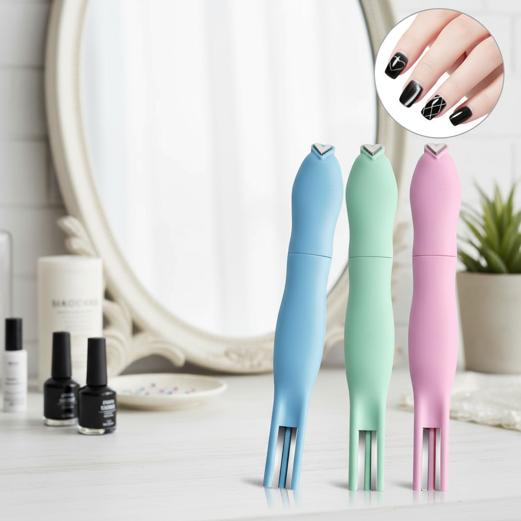 Monja 3-em-1 Bastão Magnético para Nail Art com Imã em Formato de Coração 3D para Manicure Mágica DIY