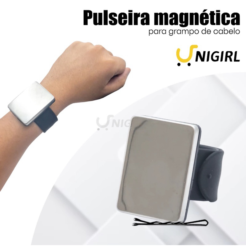 Pulseira Magnética Com Ímã Bracelete Grampos De Cabelo Maquiagem Para Trancistas Costureiras Metal