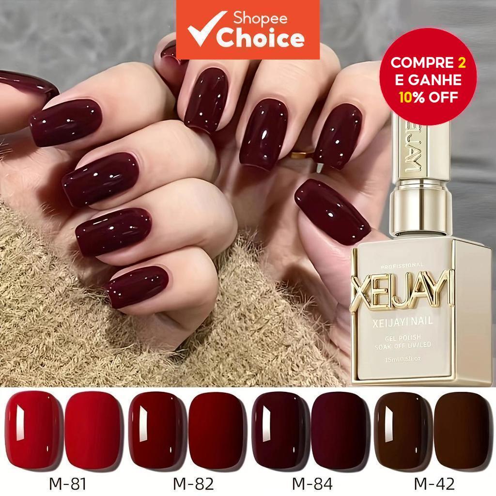 Conjunto De 4 Esmaltes Vermelhos Magnéticos 15ml Para Unhas, Com Ferramentas De Arte Uv Led Para mulheres