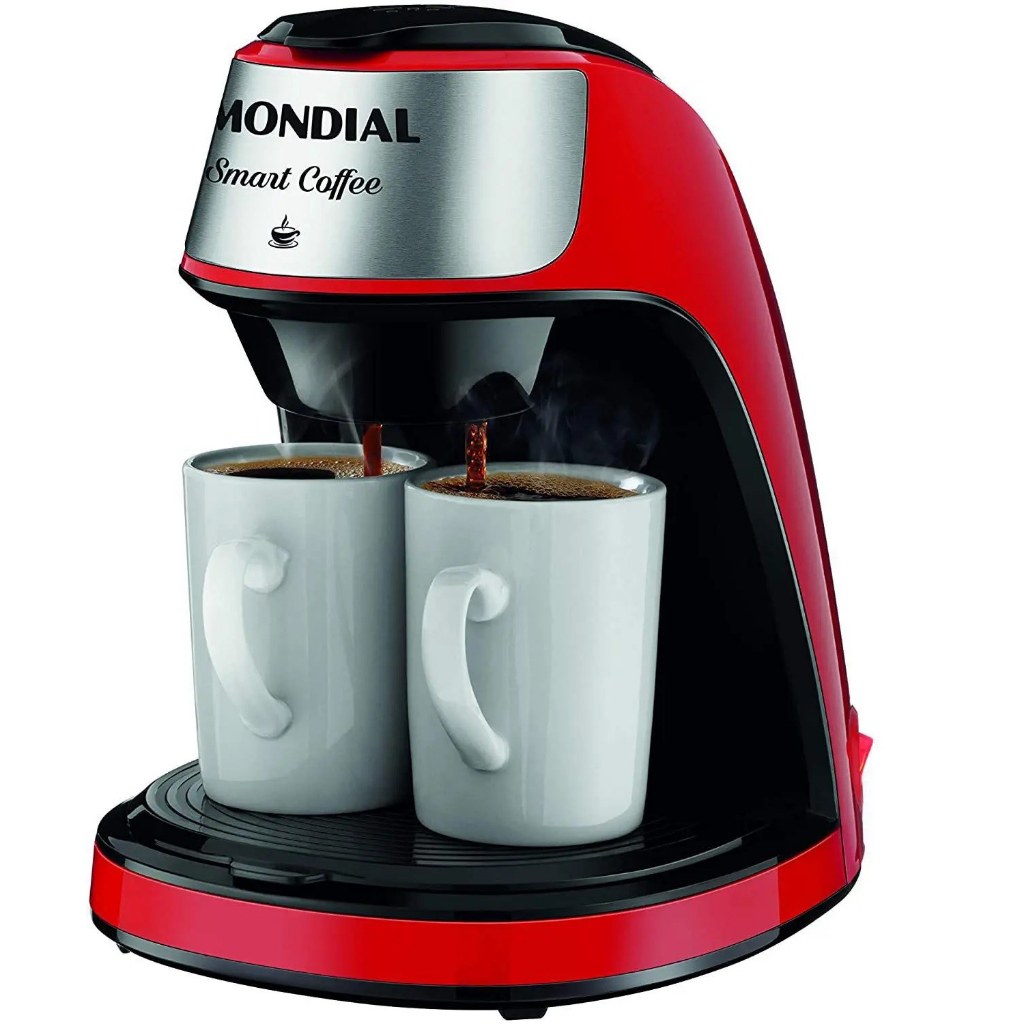 Cafeteira elétrica Smart Coffee Mondial Vermelha ou Preto - 2 xicarás