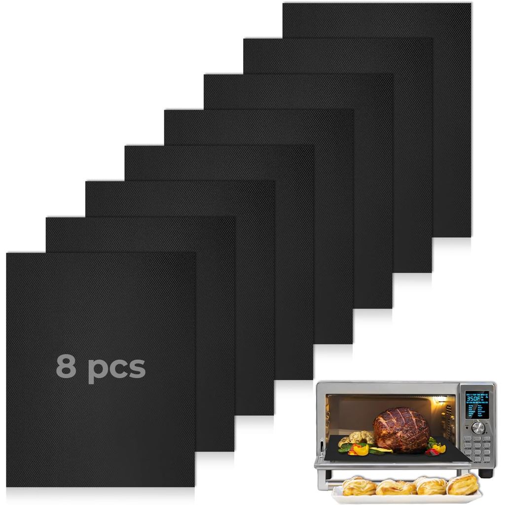 8 PCS Toaster Oven Liner for Nuwave Bravo Air Fryer Toaster Smart Oven, Reusable Teflon Liner, Air Fryer Accessories for
