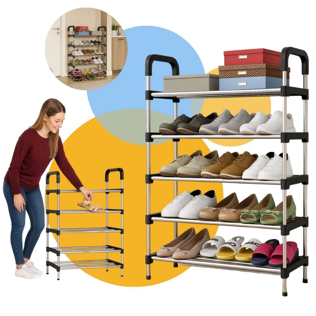 Sapateira 5 Andares Organizadora Rack Calcados Aço Portatil