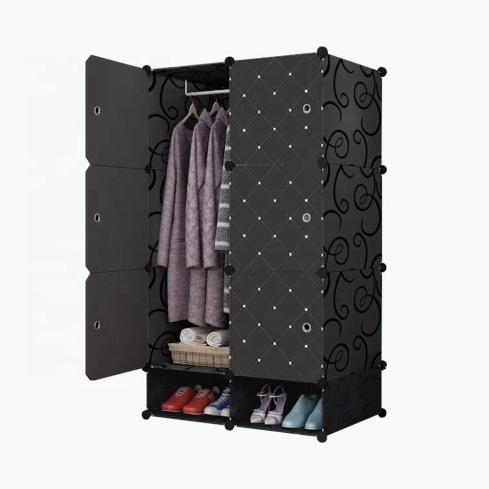 ARMARIO MODULAR PORTATIL ORGANIZADOR CABIDEIRO GUARDA ROUPA BRINQUEDOS SAPATOS VINTAGE PRETO