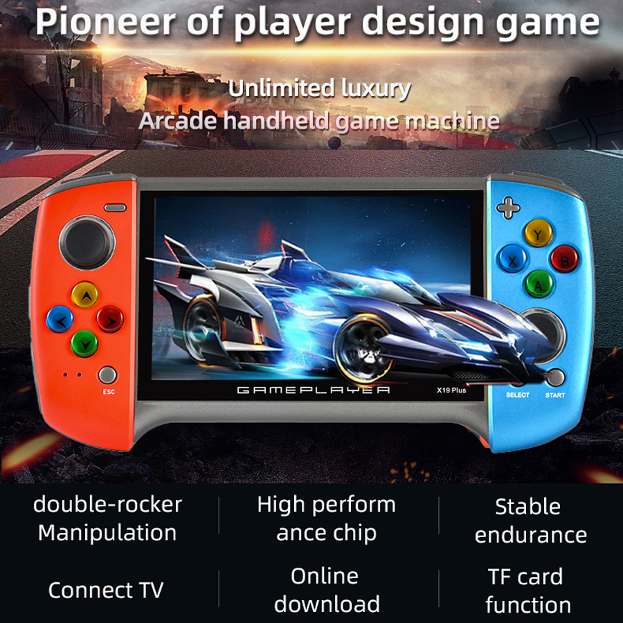 Console de videogame portátil retrô com saída de TV e câmera para crianças