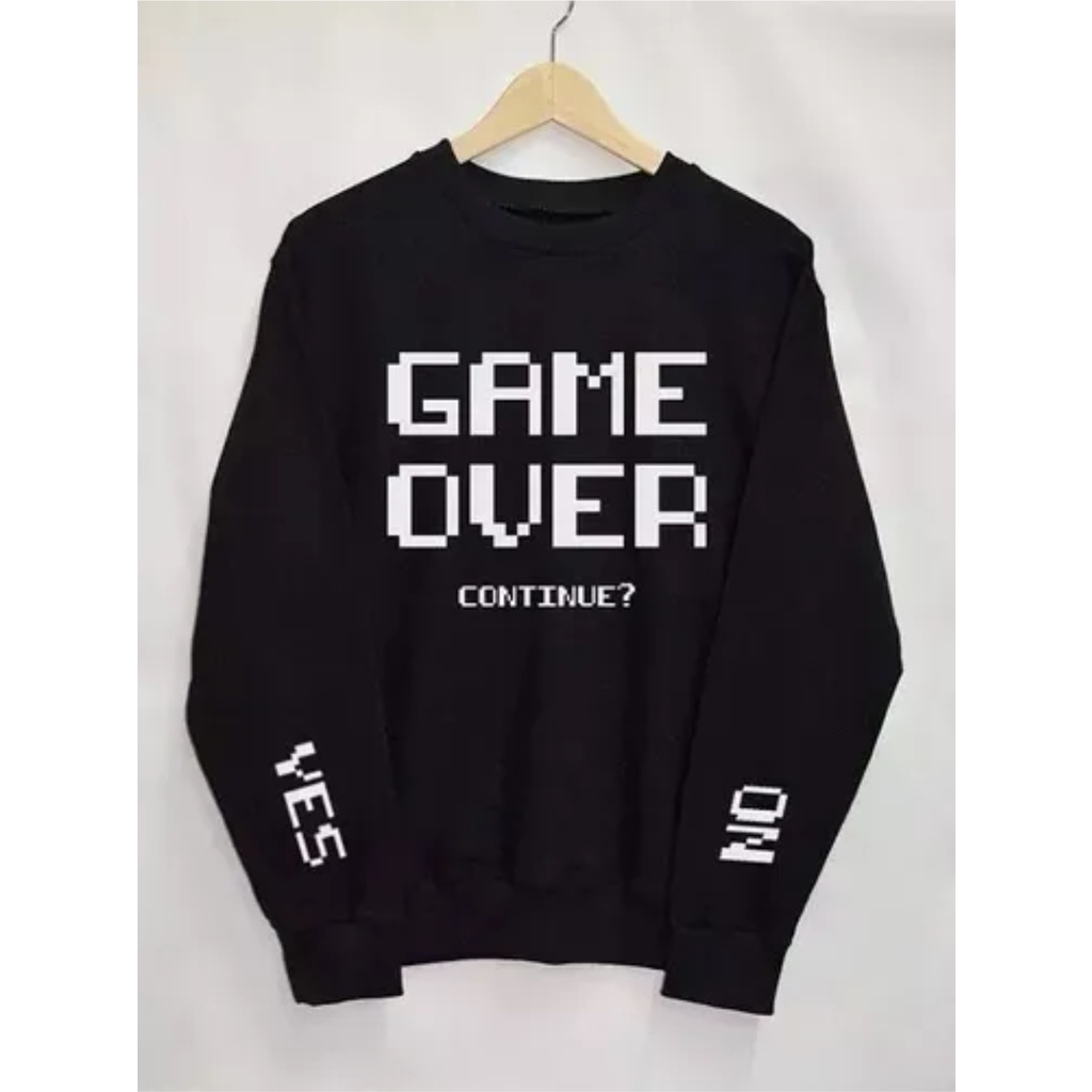 Casaco Gola Redonda Frase Game Over Nerd