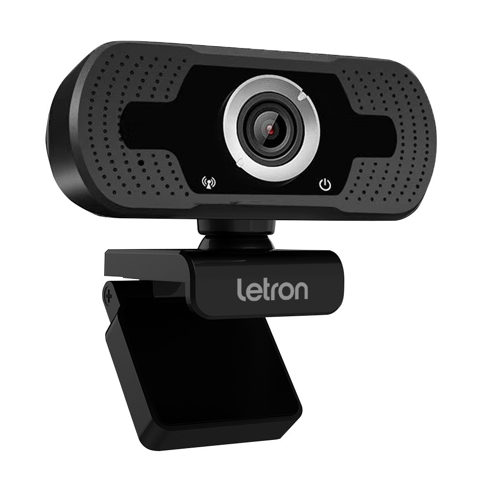Webcam Hd Cyber Base Giratória 360 Microfone Preto Letron
