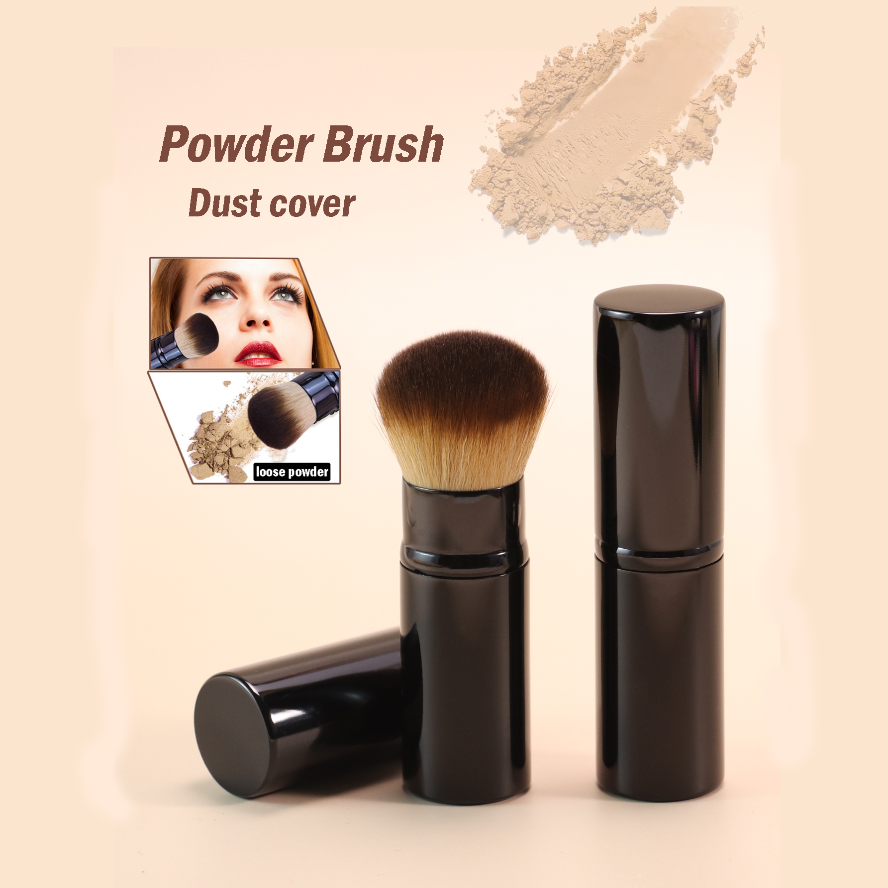 Pincel Retrátil Para Blush De Viagem , Ferramenta Portátil De Maquiagem Facial
