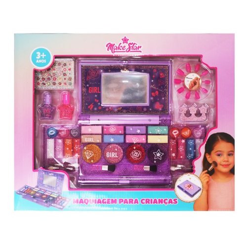 Kit Maquiagem Completo Espelho Portatil Porta Cosméticos Organizador