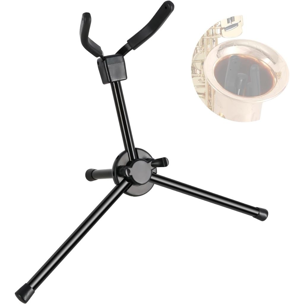 EASTROCK Alto Saxophone Stand, Foldable Portable Metal Sax Stand with Non-Slip Feet and Padded Holder, Compact Tripod De