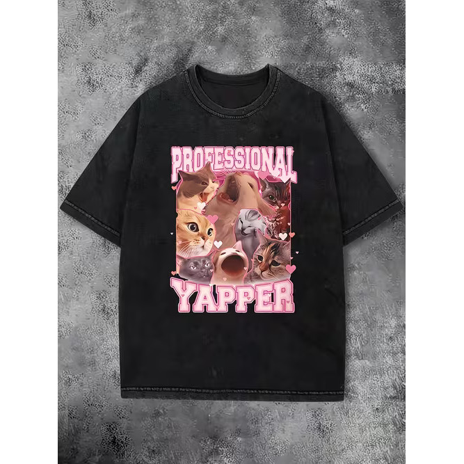 Camiseta Masculina Estampa Professional Yapper Moderna Confortável Estilosa Tendência Casual