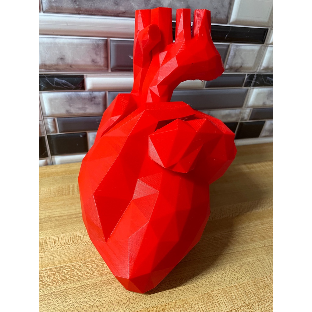 Coração anatômico poligonal decoração ou estudos anatomia impressão 3D