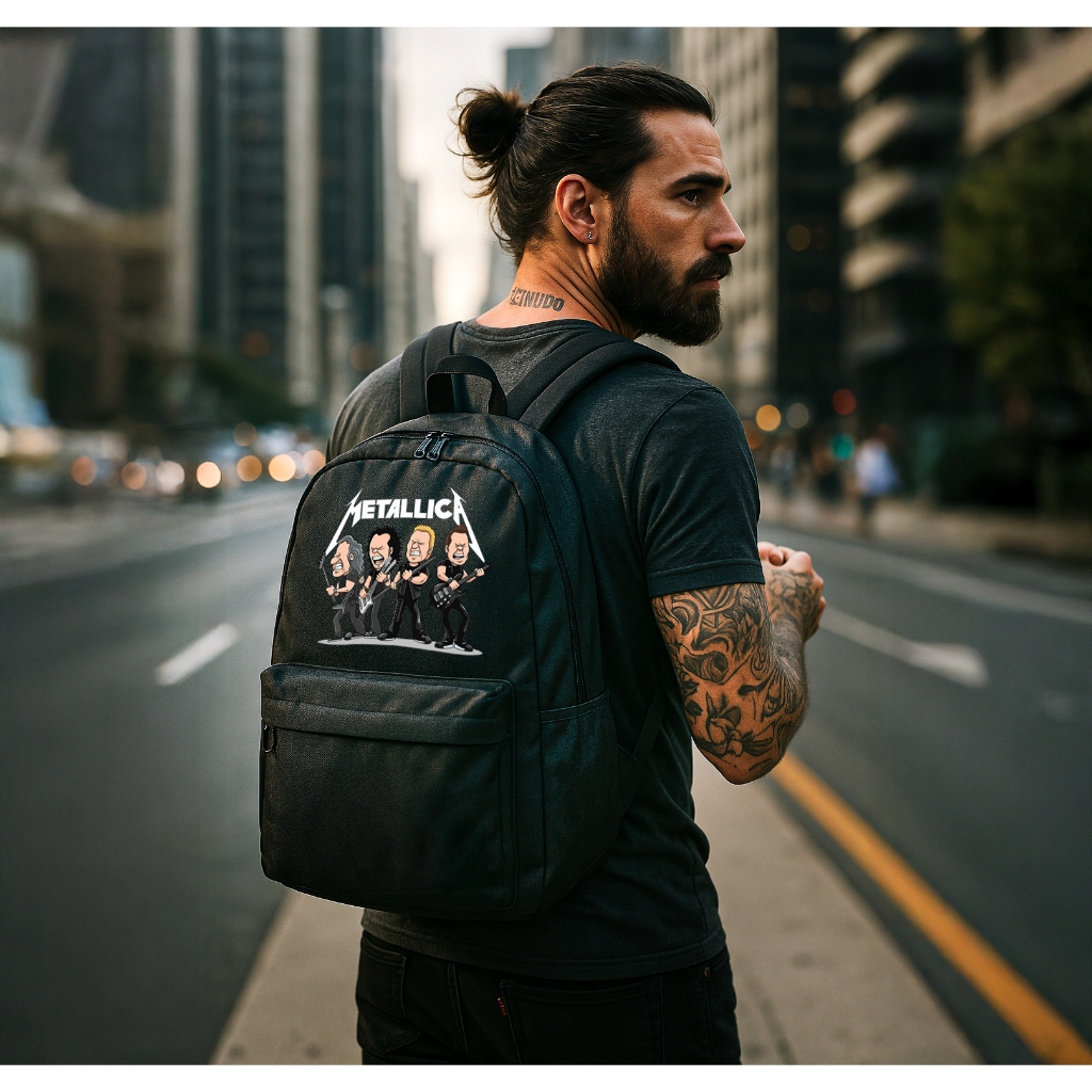 Mochila Premium Promoção Bolsa Escolar Academia Viagem  Rock Várias Estampas