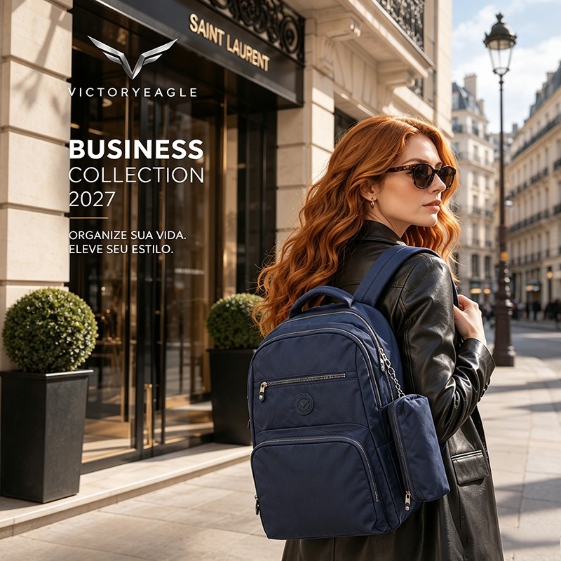 Mochila Feminina Victoryeagle Premium Nylon Reforçada Azul