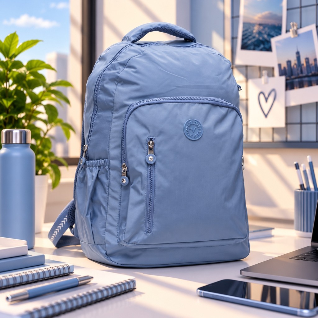 Mochila Feminina Victoryeagle Premium Nylon Reforçada Azul