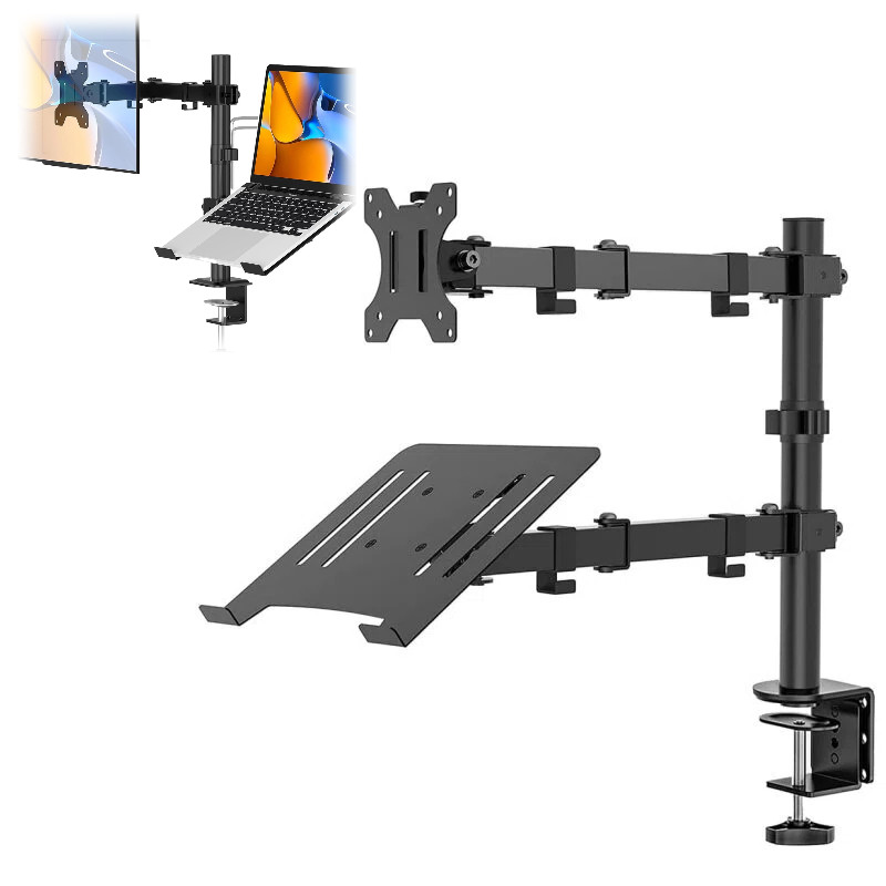 Double Articulated Support for Monitor and Notebook Table Suporta até 10kg e Ajustável Economiza espaço