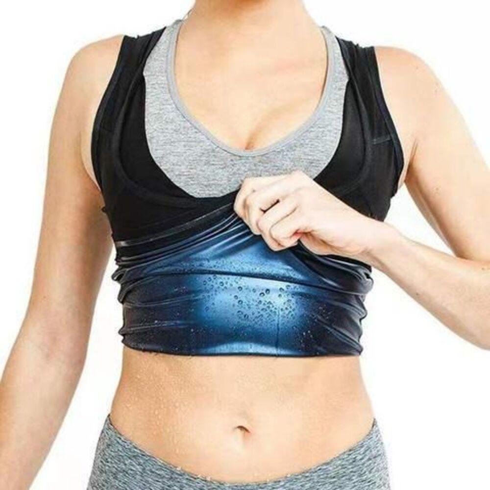 Camiseta sauna roupa mulher portatil treinamento treino