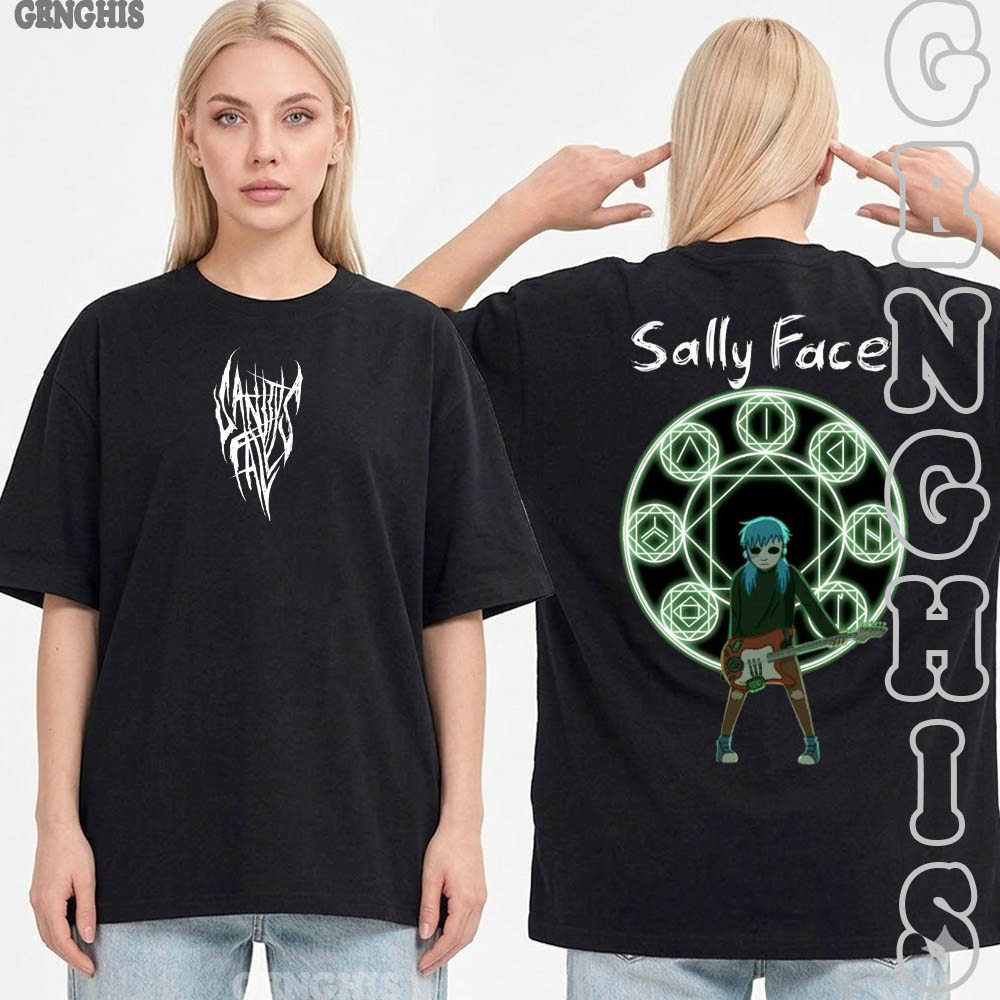 Camiseta Sally Face Jogo Portable Moose Game Camisa Basica e Oversized Algodão Unissex