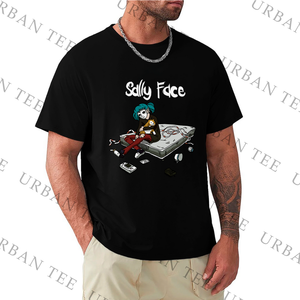 Camiseta Basica Camisa Sally Face Cat Love Portable Moose Mascara Eyes Bad Videogame Unissex