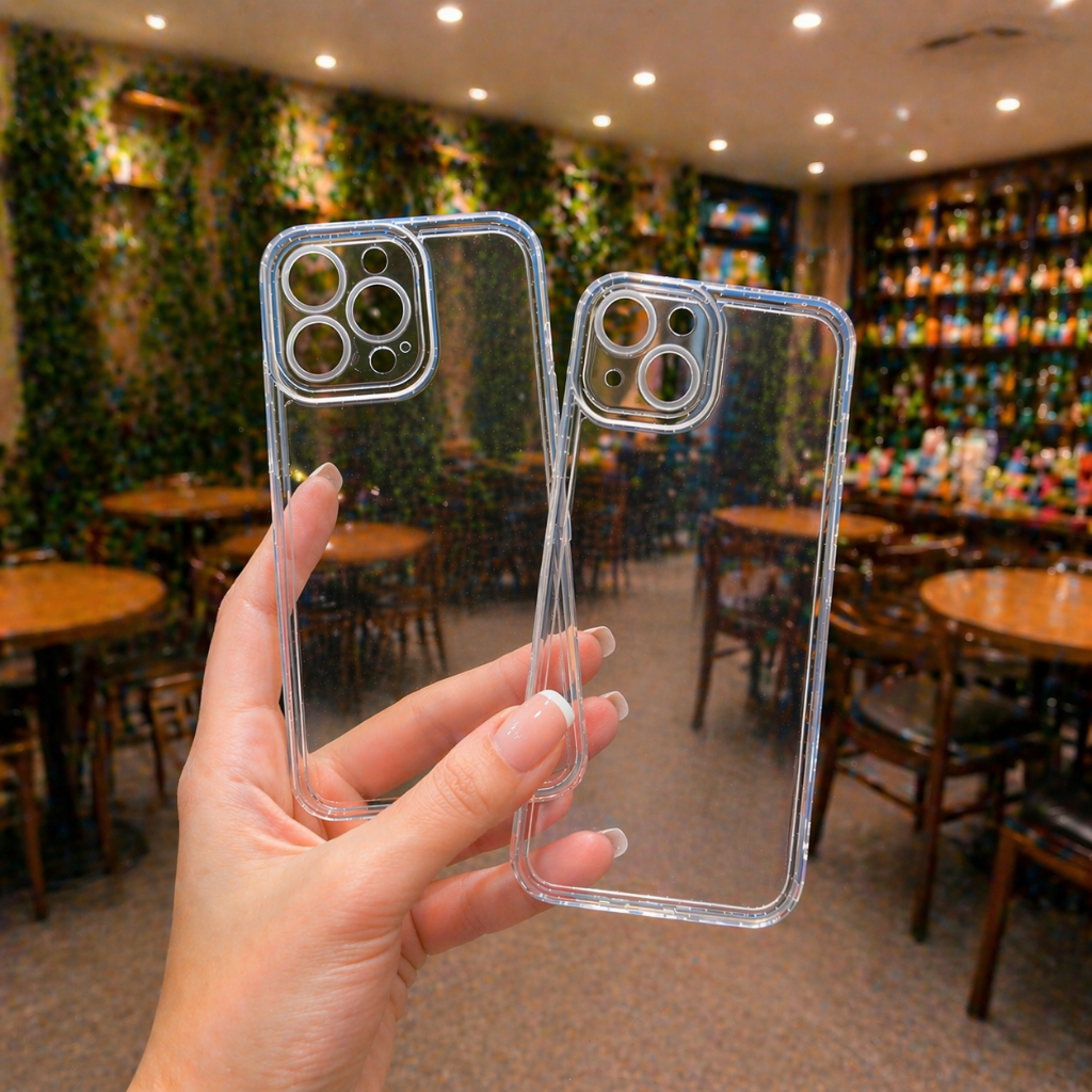 Kit de 2 Capa Iphone Transparente Premium Fina Flexível Proteção Extra na Câmera