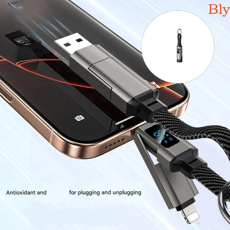 Bly Eficiente Display Digital Chaveiro Cabo De Dados Liga De Zinco USB C Para Carregamento Portátil Transmissão De 40Gbp