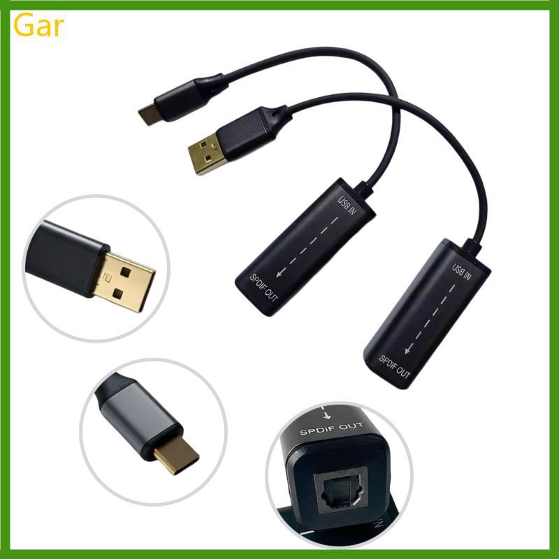 Gar USB Tipo C Para Fibra Óptica Conversor Som Digital Adaptador Transmissão Clara Estável SPDIF Outpu
