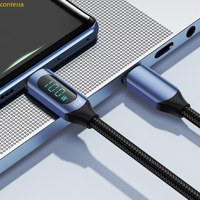 contessa Display Digital USB C Para Trançado PD100w Carregamento Uso Diário Energia Telefones Tablets Lap