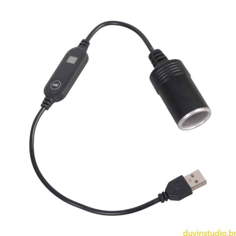 DUV USB Para Tomada Veículo Tela Digital 5V9V12V Saída 12V Isqueiro Carro Dispositivo Luz LED
