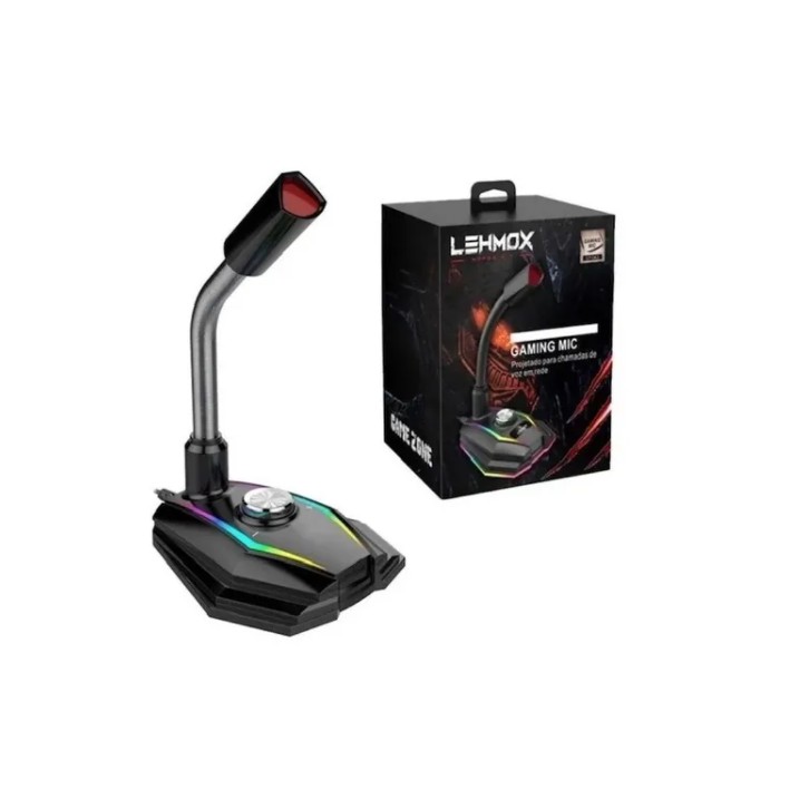 Microfone Gamer Rgb Mesa Usb Gaming Plug E Play  GT-GK3 Lehmox